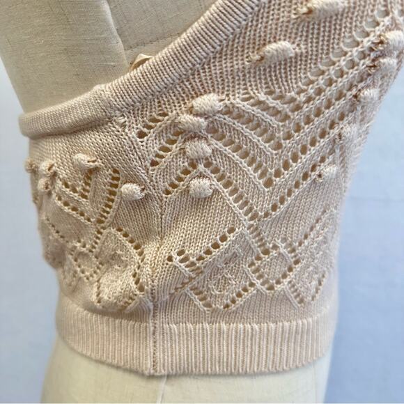INTERMIX Stevie Crochet Halter Crop Top Size Small New With Tags - Picture 5 of 16